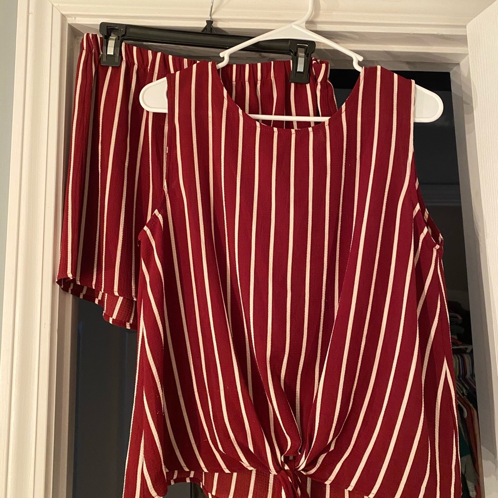 Peppermint Crimson and White Set